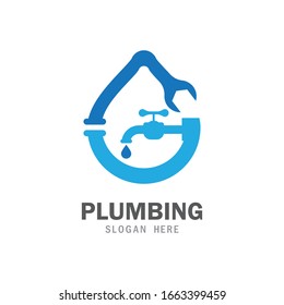 Plumbing service icon logo creative vector illustrattion