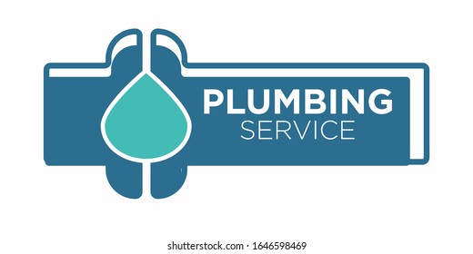 Plumbing Service Logo Blue Pipeline Tubes Stock Vector (Royalty Free ...