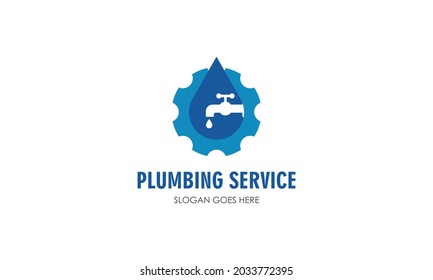 Plumbing service logo design vector