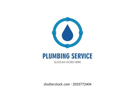 Diseño vectorial del logotipo del servicio de fontanería