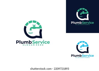 plumbing service logo design vector template
