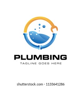 plumbing service logo icon vector template