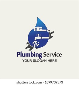 Plumbing Service Logo icon vector illustration design Template.Plumbing logo.Plumbing service icon logo creative vector illustration