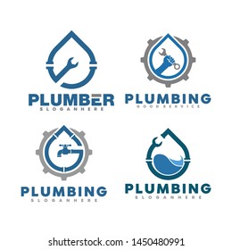plumbing and service logo template