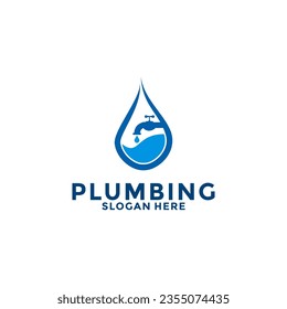 plumbing service logo template, creative plumbing logo vector symbol