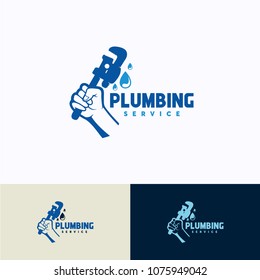 Plumbing Service Logo Template Design. Creative Vector Emblem, for Icon or Design Concept.