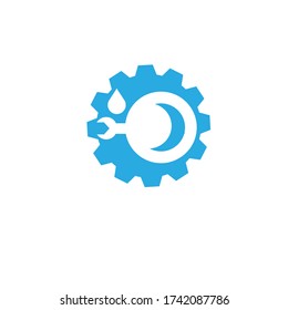 plumbing service logo template, stylized vector symbol