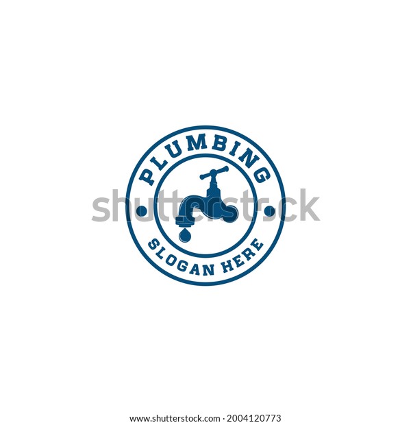 plumbing\
service logo template in white\
background