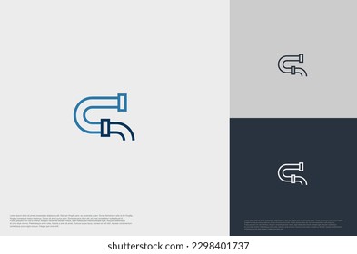 logotipo del servicio de fontanería. Ilustración de la plantilla de diseño del vector