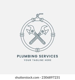 Klempnerdienstlogo, Vektorgrafik-Illustrationsvorlage