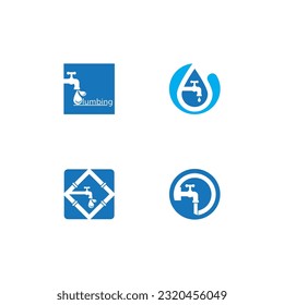 Ilustración de la plantilla de vectores del logotipo del servicio de fontanería