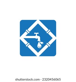 Ilustración de la plantilla de vectores del logotipo del servicio de fontanería