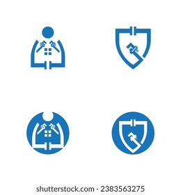 Plumbing service logo vector template illustration