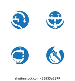 Plumbing service logo vector template illustration