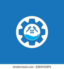 Ilustración de la plantilla de vectores del logotipo del servicio de fontanería