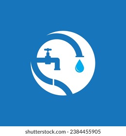 Ilustración de la plantilla de vectores del logotipo del servicio de fontanería