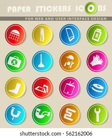 plumbing service vector icons for user interface design