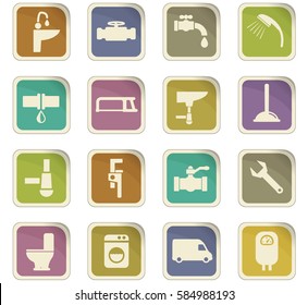 plumbing service vector icons for user interface design