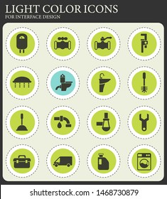 plumbing service vector icons for web and user interface design