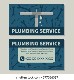 Plumbing service. Plumbing.  Vector logo. Business card. Vector design