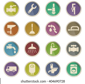 plumbing service web icons for user interface design