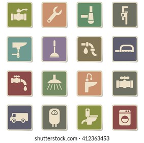 plumbing service web icons for user interface design