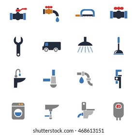 plumbing service web icons for user interface design