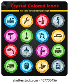 plumbing service web icons for user interface design