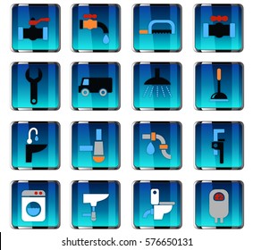 plumbing service web icons for user interface design