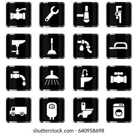 plumbing service web icons for user interface design