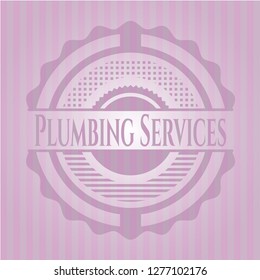 Plumbing Services pink emblem