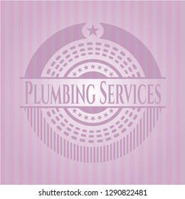 Plumbing Services vintage pink emblem