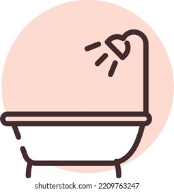 Dusche, Illustration, Vektorgrafik auf weißem Hintergrund.