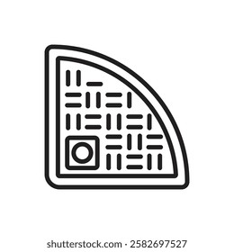 Plumbing Shower Tray Outline Icon Vector Illustration