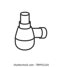 Plumbing siphon pipe. Line with Editable stroke