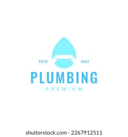 plumbing socket drop water clean logo design vector icon illustration