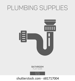 Plumbing supplies pipe flat icon