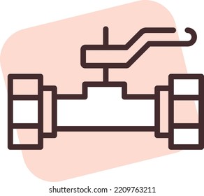 Plumbing tap, illustration, vector on white background.