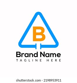 Plumbing Template On B Letter. Plumbing  Logo Design Concept