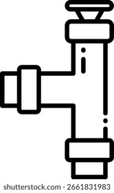 Icono de montaje de tubería de plomería T-Joint
