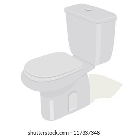 Plumbing. The toilet and cistern. The illustration on a white background.