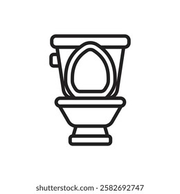 Plumbing Toilet Outline Icon Vector Illustration