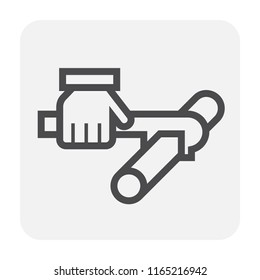 Plumbing and tool icon on white.