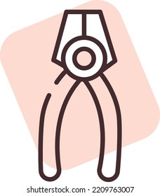 Alicates de herramientas de fontanería, ilustración, vector sobre fondo blanco.