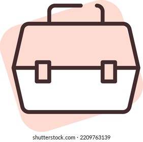 Plumbing Tools Bag, Illustration, Vector On White Background.