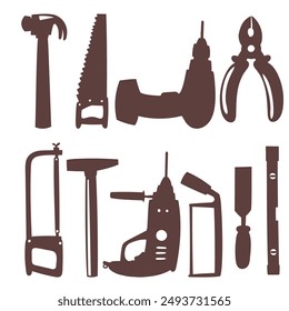 plumbing tools and hardware tool silhouette