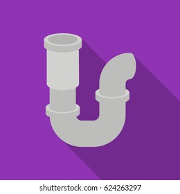 Plumbing trap icon in flat style isolated on white background. Plumbing symbol stock vector illustration.