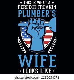 Plumbing typography or graphics tshirt design