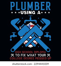 Plumbing typography or graphics tshirt design