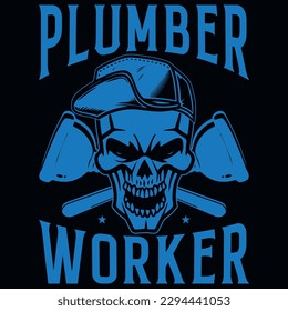 Plumbing typography or graphics tshirt design